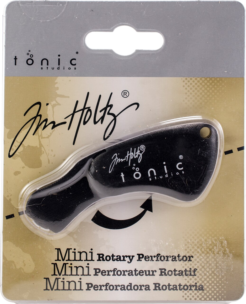 Tim Holtz Mini Rotary Perforator - 18mm Pinking Blade for Cutting Perforated Paper - Rolling Craft Tool for Cardstock and Scrapbooks - Small & Foldable